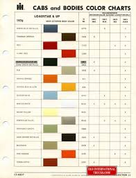 1976 Cab Body Color Chart A Color Charts Old