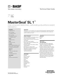 Masterseal Sl 1 Bonded Materials