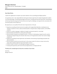 counseling psychologist cover letter