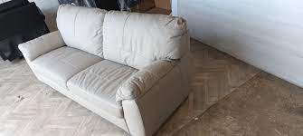 Milano 4 Seater Leather Sofa Light Grey