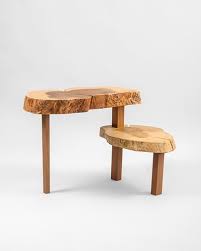 Black Acacia And Oak Side Table By