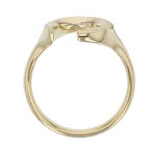 18ct yellow gold crescent moon ring