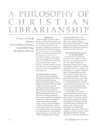 a philosophy of christian librarianship 4e5accf48e6dfdf2f4d737f0451fb55f967d5b7d2a4f9c899019aab613abab27