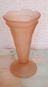 Sowerby Art Deco Pink Glass Vase Tall