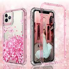 Durable protective outer sandblasted polyurethane black rubber bumper. Noir Case For Iphone 12 Pro Max Hard Clear Glitter Liquid Waterfall Heavy Duty Girls Women For Apple Iphone 12 Pro Max Case Pink Walmart Com Walmart Com