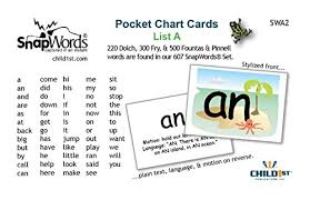Snapwords List A Pocket Chart Cards Sight Words Buy
