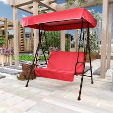 2 Person Metal Patio Swing With Canopy