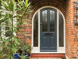 Grey 4 Panel Arched Door And Frame