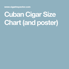 Cuban Cigar Size Chart And Poster Ice Cuban Cigars