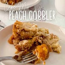 easy cake mix peach cobbler with