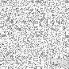 social a doodle seamless pattern