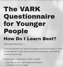 The Vark Questionnaire For Younger People Vark Learning
