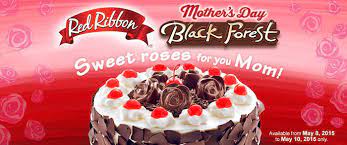 Red Ribbon Mother S Day Treat Limited Edition Black Forest Cake And  gambar png