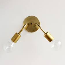 all brass wall sconce single double