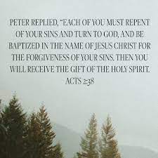 acts 2 38 peter replied repent and be