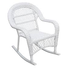 White Outdoor Wicker Rocking Chair At