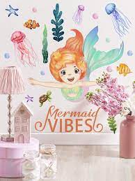 1 Sheet Large Girls Mermaid Wall Decal