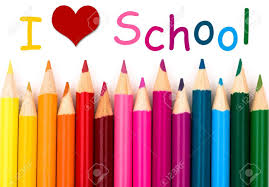 I Love School , A Pencil Crayon Border Isolated On White Background With Words I Love School Stock Photo, Picture And Royalty Free Image. Image 20555645.