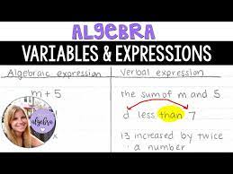 Algebra 1 Variables And Expressions