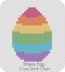 Stripey Egg Cross Stitch Chart Free Virtual Stitches Of