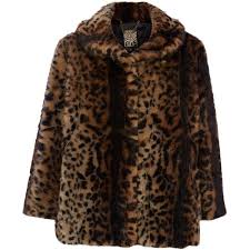 Biba Short Tiger Printed Faux Fur Coat