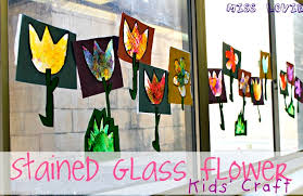 stained glass flower kids craft