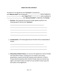Work For Hire Agreement Free Sample Docsketch