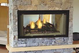 through wood burning fireplace