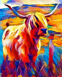 Abstract Highland Cow Paint By Numbers