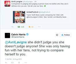 Perhaps annoyed about how the story of their collaboration on this is what you came for was told, wrote. Taylor Swift Calvin Harris And Avril Lavigne Get Caught Up In Major Twitter Dramz