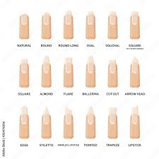 diffe shapes of nails set