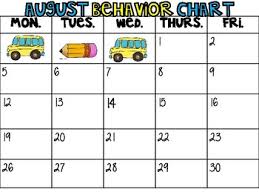 Behavior Chart Calendar For Students