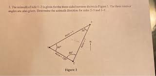 solved 1 the azimuth of side 1 2 is