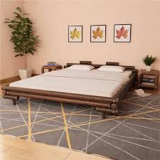 bed frame dark brown bamboo 180x200 cm
