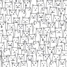 cat kitten breed doodle vector seamless