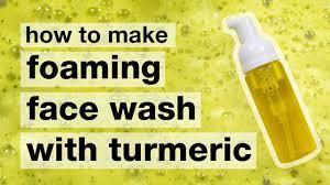 diy foaming face wash with turmeric