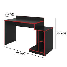 Read our detailed article on our recommendations from gaming our tests for these pc gaming desks were based on the number of monitors to be used, the kind of. The Urban Port 53 54 In W Rectangular Black And Red Wooden Home Office Computer Gaming Desk Upt 225273 The Home Depot