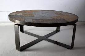 Slate Stone And Brass Coffee Table