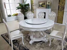 Marble And Wooden Round Dining Table