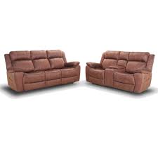 fabric recliner sofa with console
