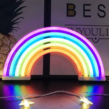 Rainbow Night Light For Kids Gift Led Rainbow Neon Signs Rainbow Lamp For Wall Decor Bedroom Decorations Home Accessories Party Holiday Decor Battery Or Usb Operated Table Night Lights Amazon Com