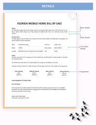 florida mobile home bill of