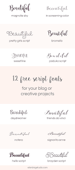 The best free calligraphy, cursive fonts that you can use on your project. 12 Beautiful Script Fonts Elan Creative Co