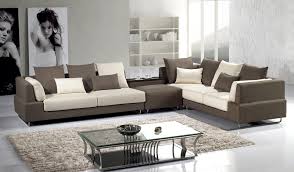 Modern Brown Microfiber Sectional Sofa