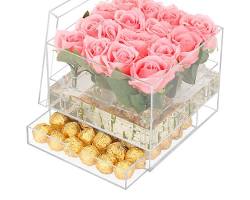 Image of Clear acrylic flower box gift box