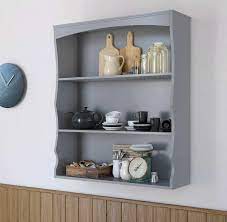 Grey Wall Mounted Shelves Painted 3