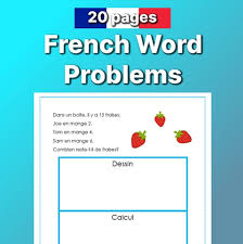 20 Printable French Word Problems First