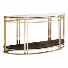 black glass top console table