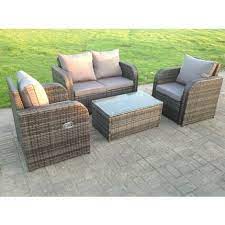 Grey Wicker Rattan Garden Furniture Set