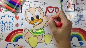 Tô màu vịt Donald | Bé tập tô Vịt Donald | Donald Duck Coloring | How to  color Disney Mickey Mouse - YouTube